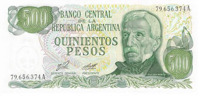 Argentinien p303a-1 500 Pesos 1977